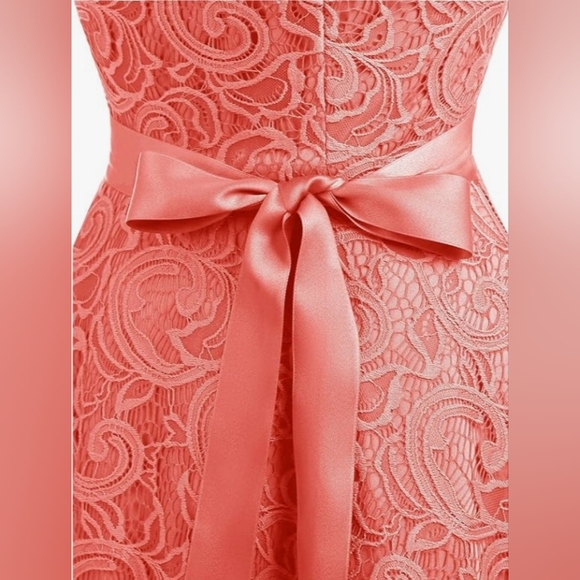 Dressystar Women Floral Lace Short Party Dress - size 2XL, Coral - Picture 4 of 8